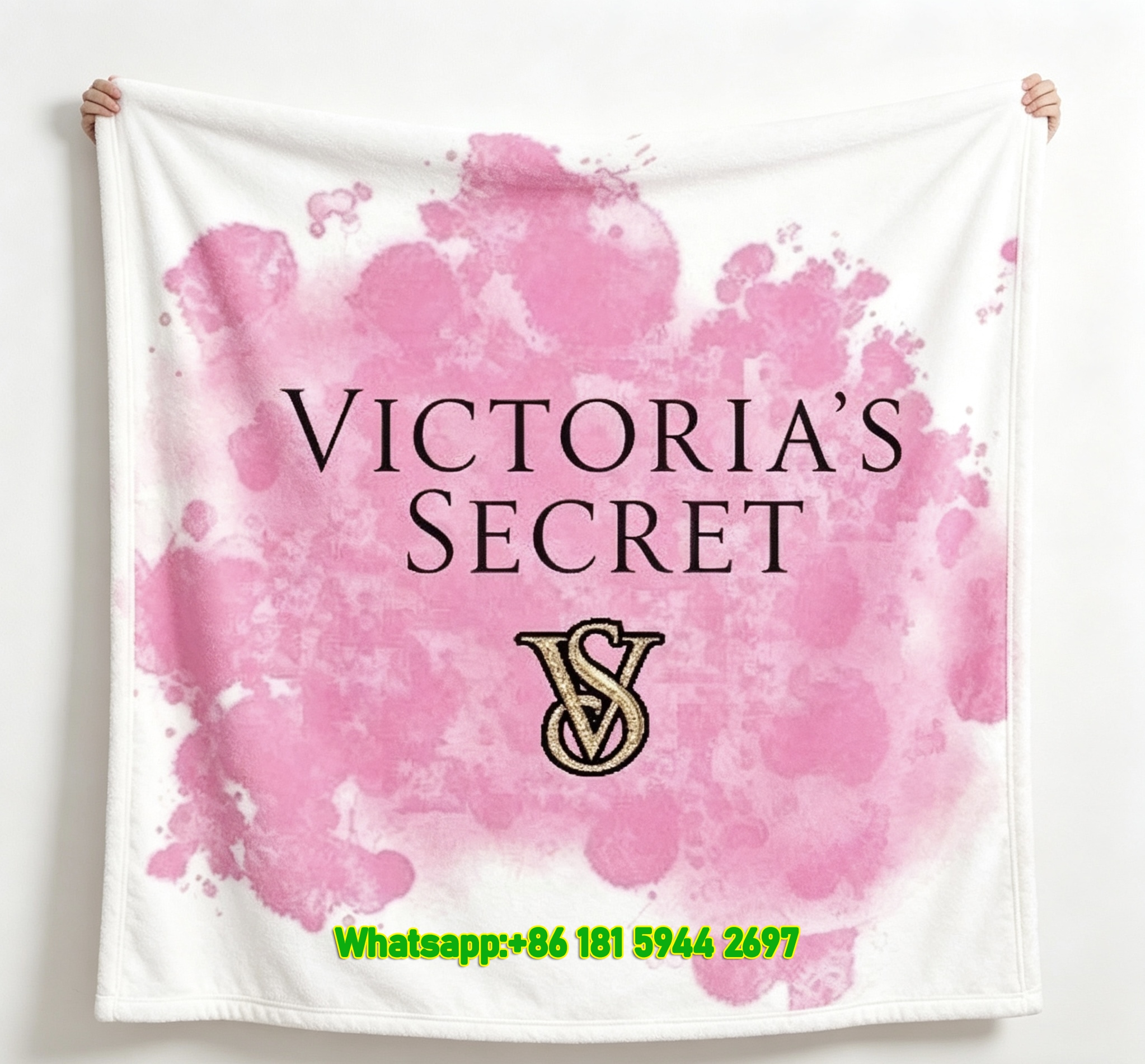 Victoria's Secret Pink Glitter Flannel Throw Blanket for Sofa V006